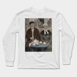 Afternoon Tea by Jean-Francois Raffaelli Long Sleeve T-Shirt